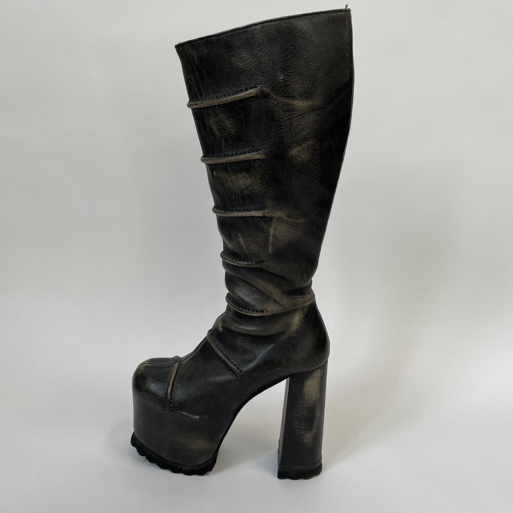 LUCHINY - REAL LEATHER - LUG PLATFORM KNEE HIGH WARRIOR BOOTS - 9 - SUPER RARE! - Picture 12 of 16